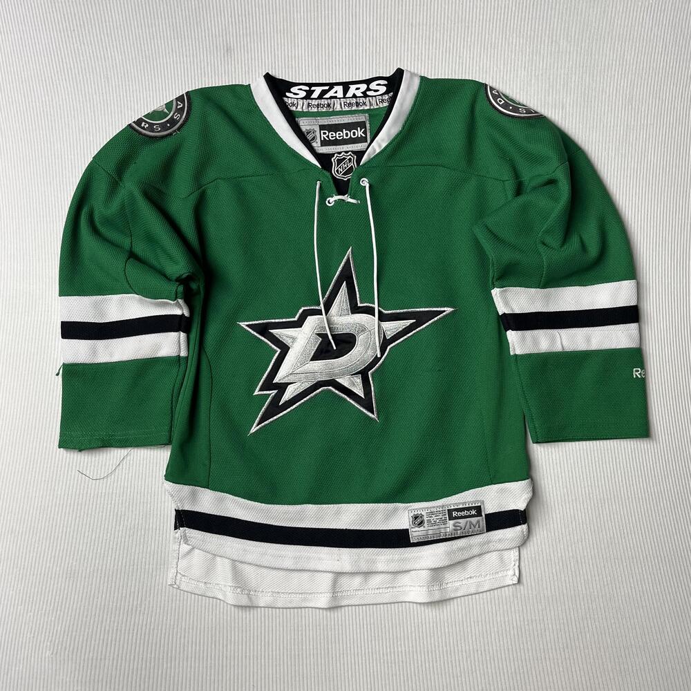 Dallas Stars Jersey Youth Boys S Green NHL Hockey Lace Up Sweater Reebok